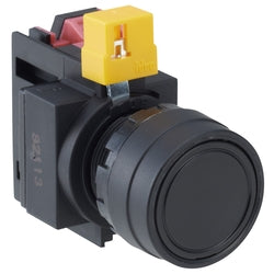 HW2L-M102Q4Y – φ22 HW Series Illuminated Pushbutton Switch, Square Flat Momentary AC/DC 24V Yellow