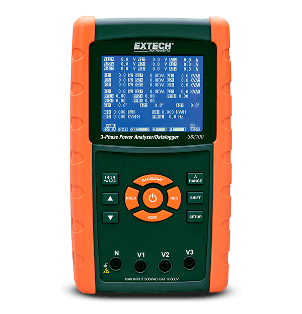 Extech 382100 is a 3-Phase Power Analyzer/Datalogger