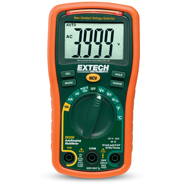 EXTECH 12 Function Mini MultiMeter + Non-Contact Voltage Detector (EX330)