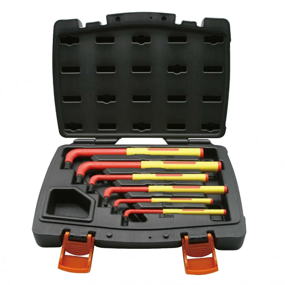 ALLEN KEY 6PC SET EX LONG INSULTD CRV STEEL, TOWER VDE-6