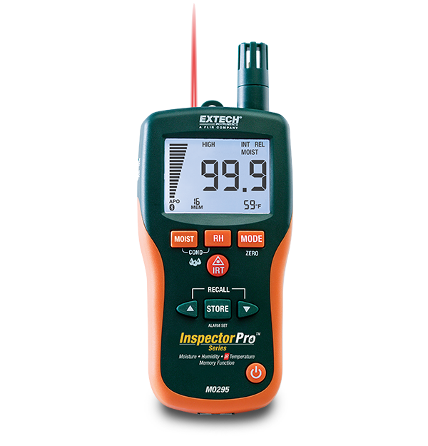 EXTECH Pinless Moisture Meter + IR Thermometer (MO295)