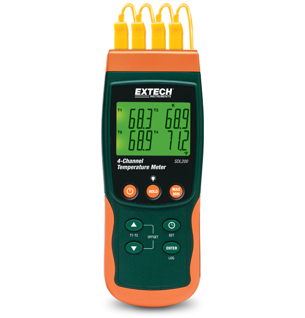 EXTECH 4-Channel Datalogging Thermometer (SDL200)